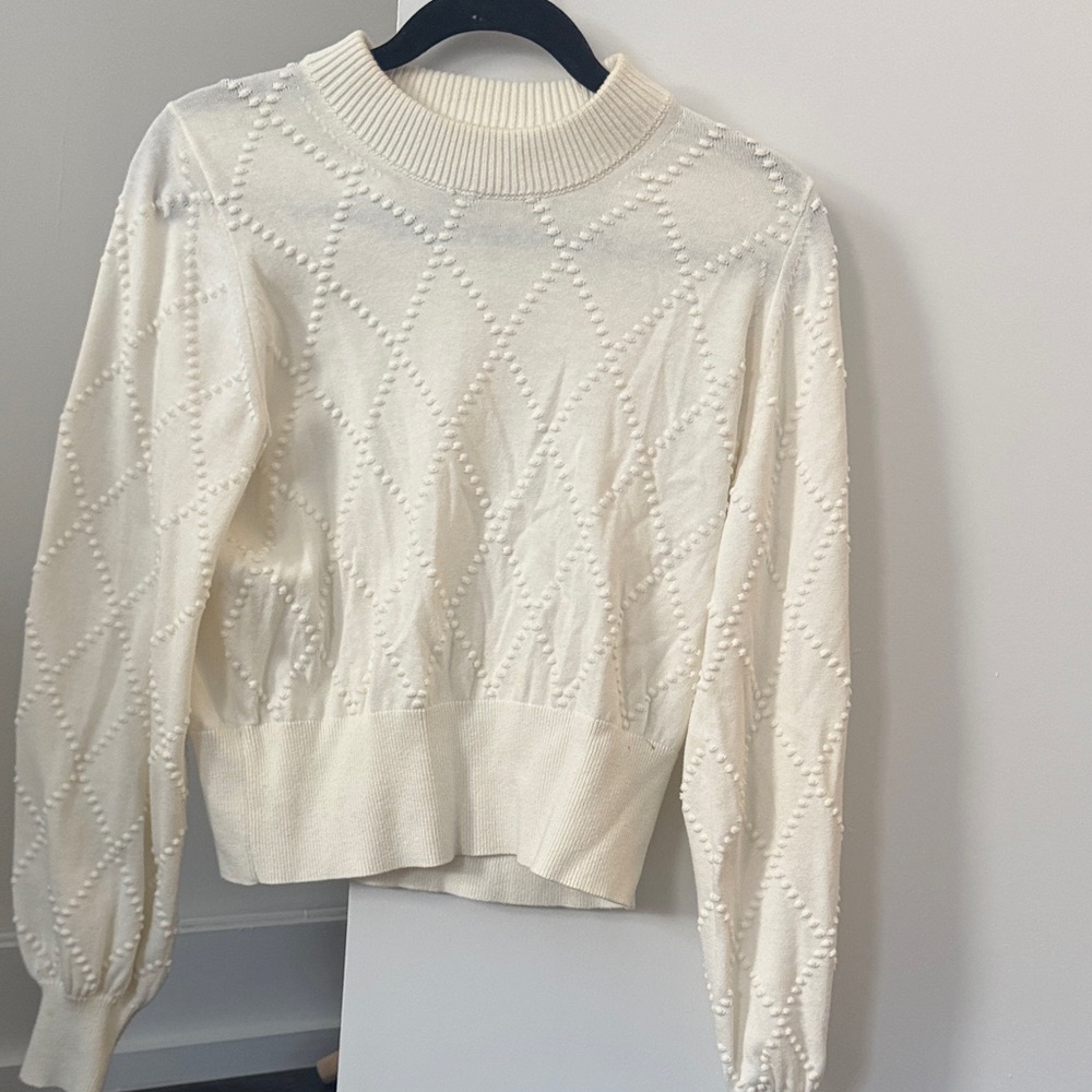 French Connection Cream Textured Sweater
